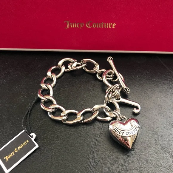 Juicy Couture Silver Heart Bracelet PLUS FREE BONUS GIFT! - Picture 2 of 4